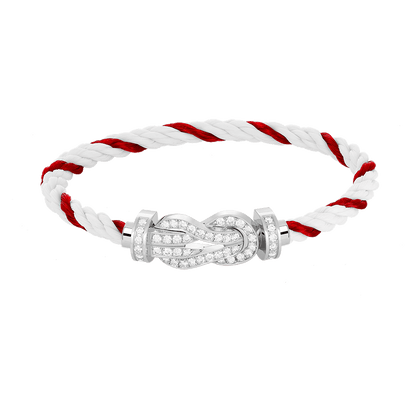 [Amore Jewelry]CHANCE LARGE 8 FIGURE BUCKLE FULL DIAMOND BRACELET SILVER