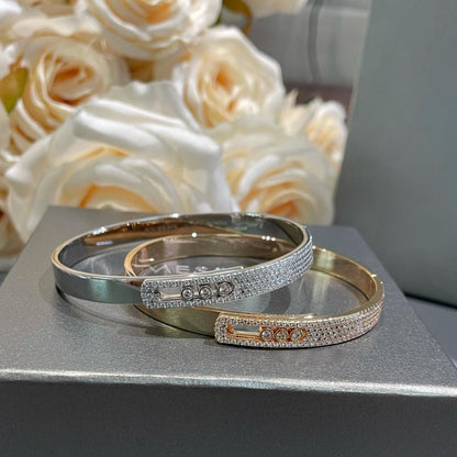 [Amore Jewelry]Move Noa Rose Gold Pavé Diamond Bangle Bracelet