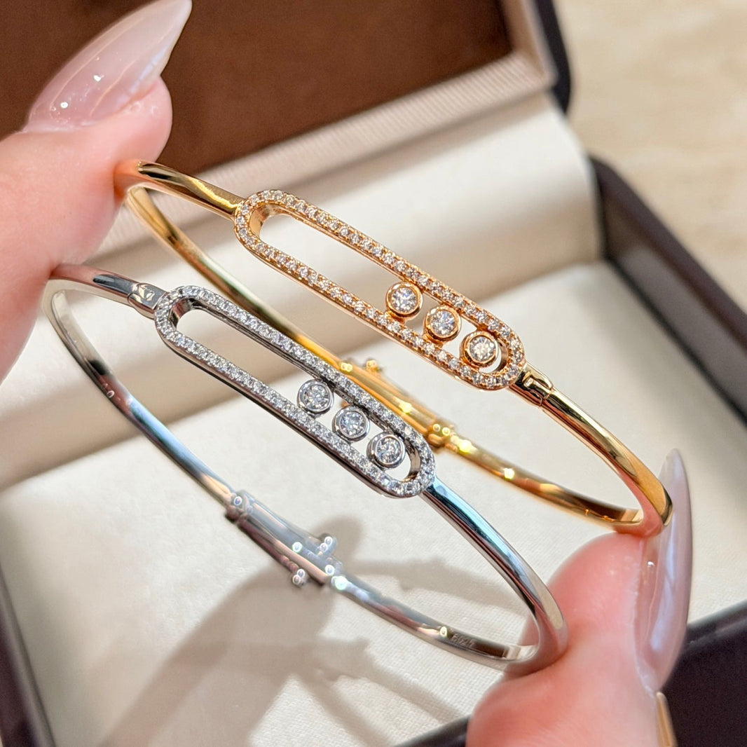 [Amore Jewelry]Move Pavé Diamond Bangle Bracelet M