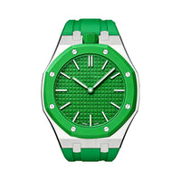 Oak Pop Green Steel Silicone Strap