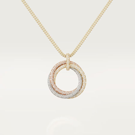 [Amore Jewelry]TRINITY LARGE FULL DIAMOND  NECKLACE