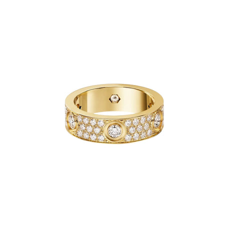 [Amore Jewelry]LOVE 5.5MM FULL-PAVE 6-DIAMOND RING