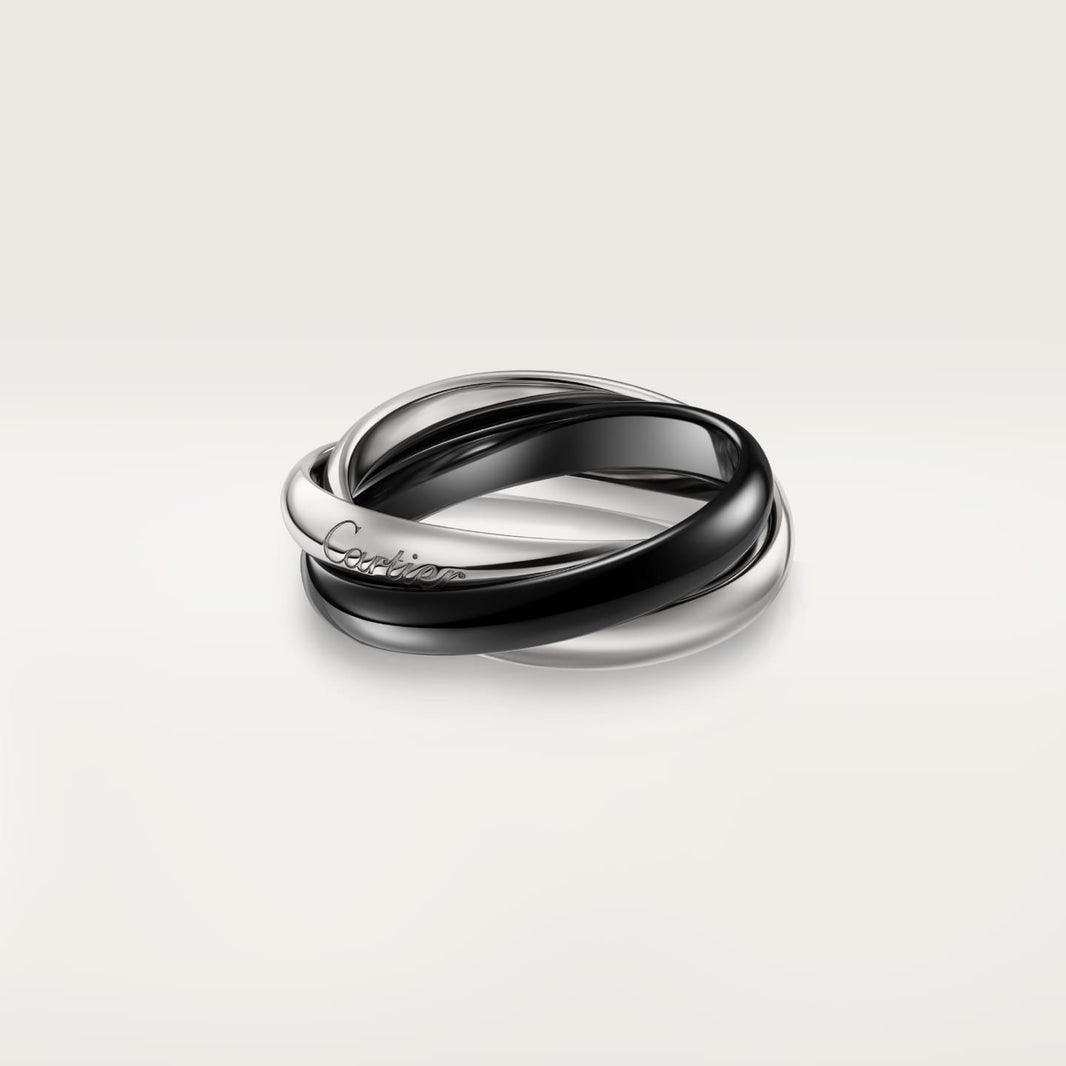 [Amore Jewelry]TRINITY 3.2MM RING BLACK CERAMIC