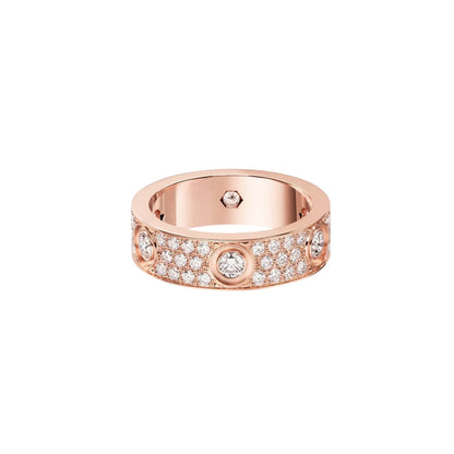 [Amore Jewelry]LOVE 5.5MM FULL-PAVE 6-DIAMOND RING