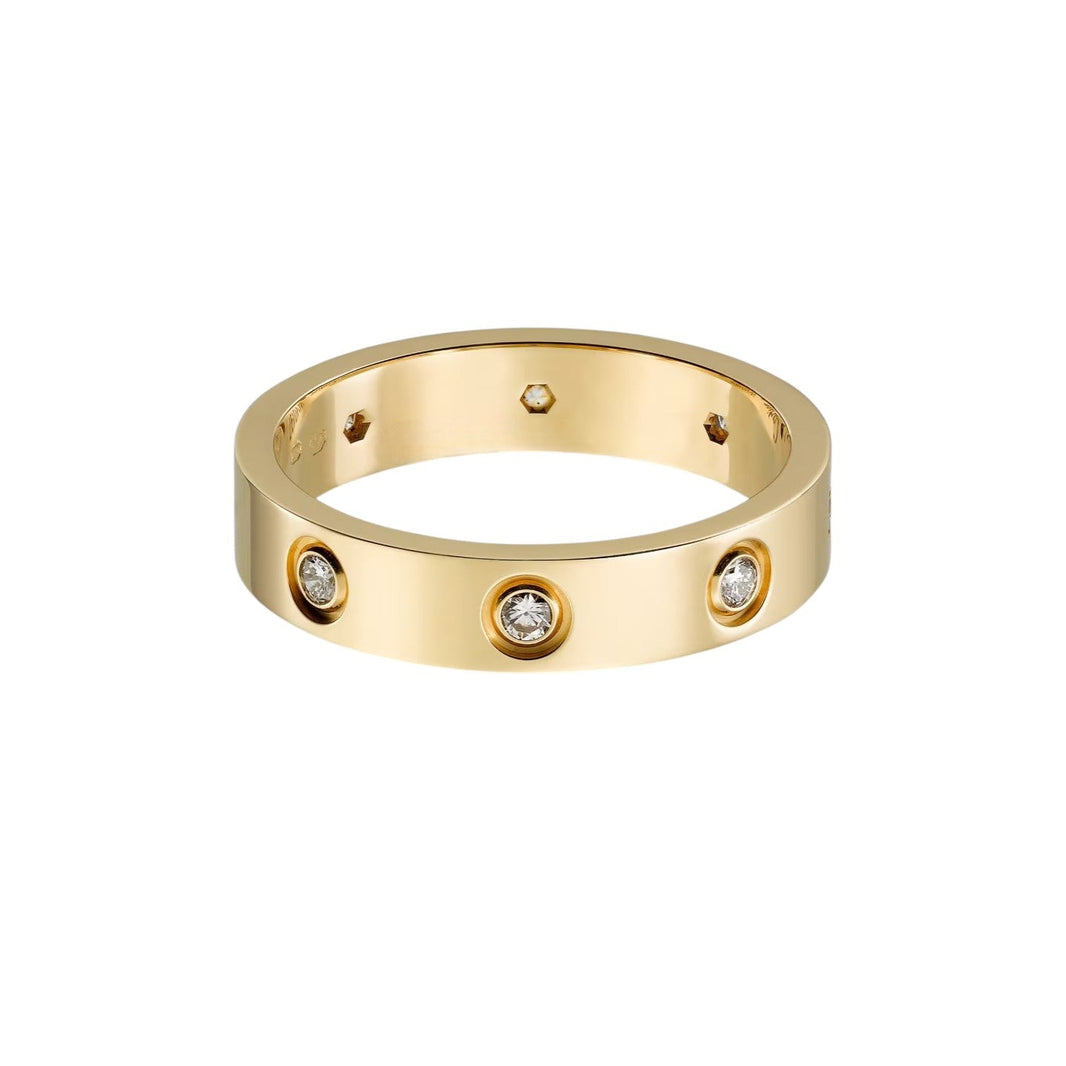 [Amore Jewelry]LOVE 4MM 8 DIAMOND RING