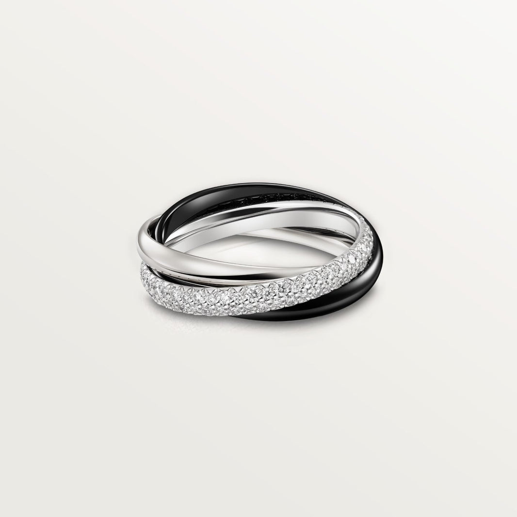 [Amore Jewelry]TRINITY 3.2MM RING BLACK CERAMIC