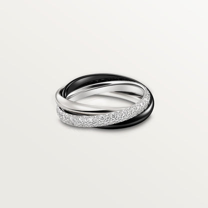 [Amore Jewelry]TRINITY 3.2MM RING BLACK CERAMIC