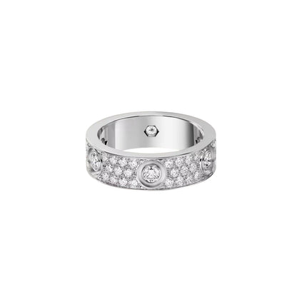 [Amore Jewelry]LOVE 5.5MM FULL-PAVE 6-DIAMOND RING