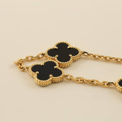 [Amore Jewelry] CLOVER 5 MOTIF ONYXS BRACELET COLLECTION