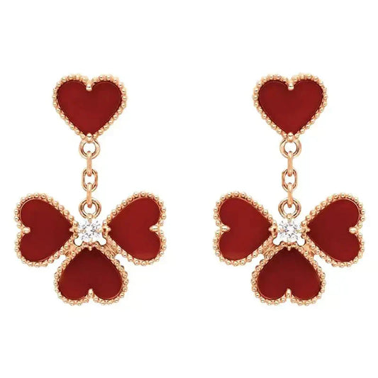 [Amore Jewelry]SWEET CLOVER CARNELIAN EARRINGS