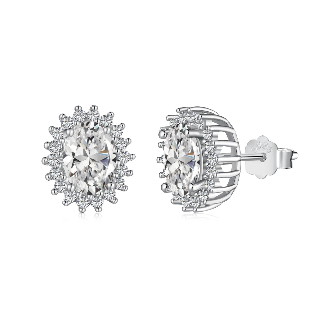 [Amore Jewelry]Delicate Radiant Oval Cut Daily Earrings
