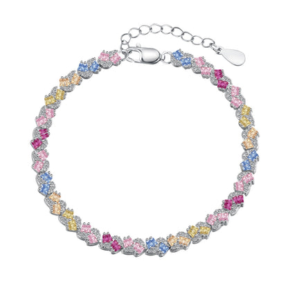 [Amore Jewelry]Ornate Colorful Flower Shape Party Bracelet