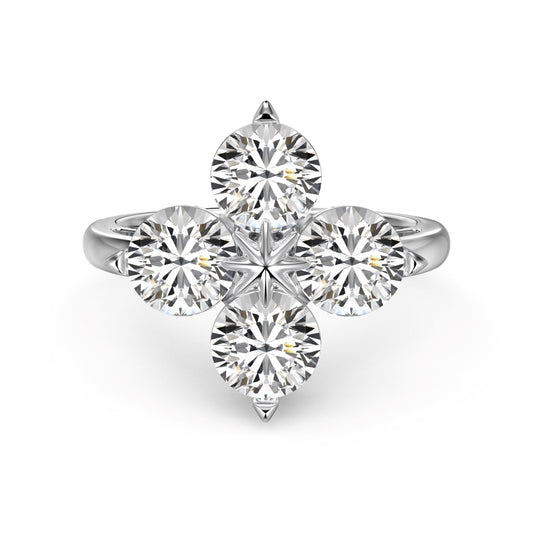 [Amore Jewelry]Four-Leaf Clover Eight-Pointed Star Ring