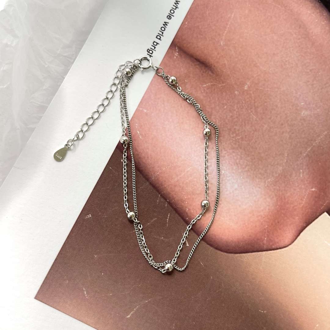 [Amore Jewelry]Delicate Bead Double Layer Bracelet