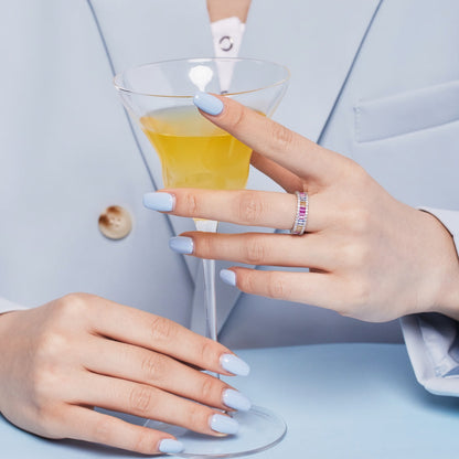 [Amore Jewelry]Dainty Kaleidoscopic Emerald Cut Daily Ring