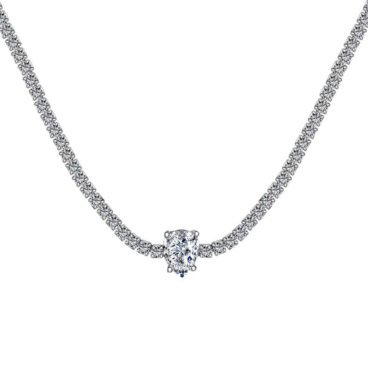 [Amore Jewelry]1.0 carat Unique Pear Cut Tennis Necklace