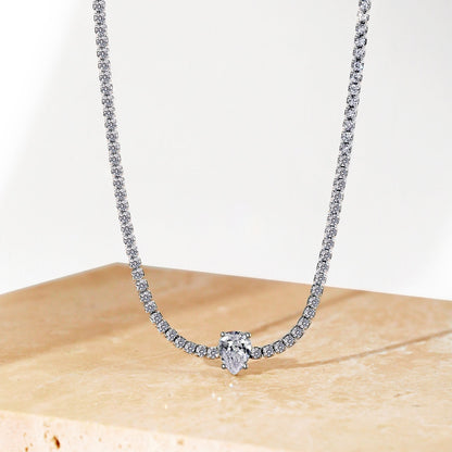 [Amore Jewelry]1.0 carat Unique Pear Cut Tennis Necklace