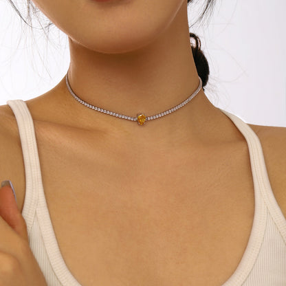 [Amore Jewelry]1.0 carat Unique Pear Cut Tennis Necklace