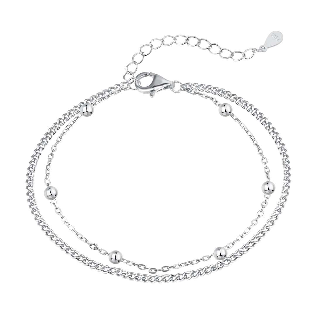 [Amore Jewelry]Delicate Bead Double Layer Bracelet