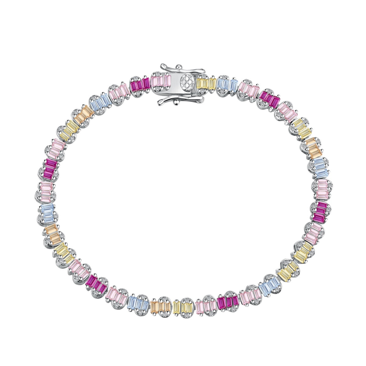 [Amore Jewelry]Delicate Colorful Emerald Cut Party Bracelet