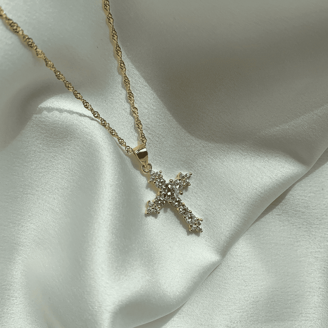[Amore Jewelry]Delicate Cross Shape Necklace