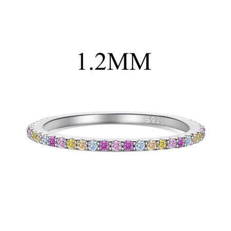 [Amore Jewelry]Ornate Colorful Round Cut Tennis Ring