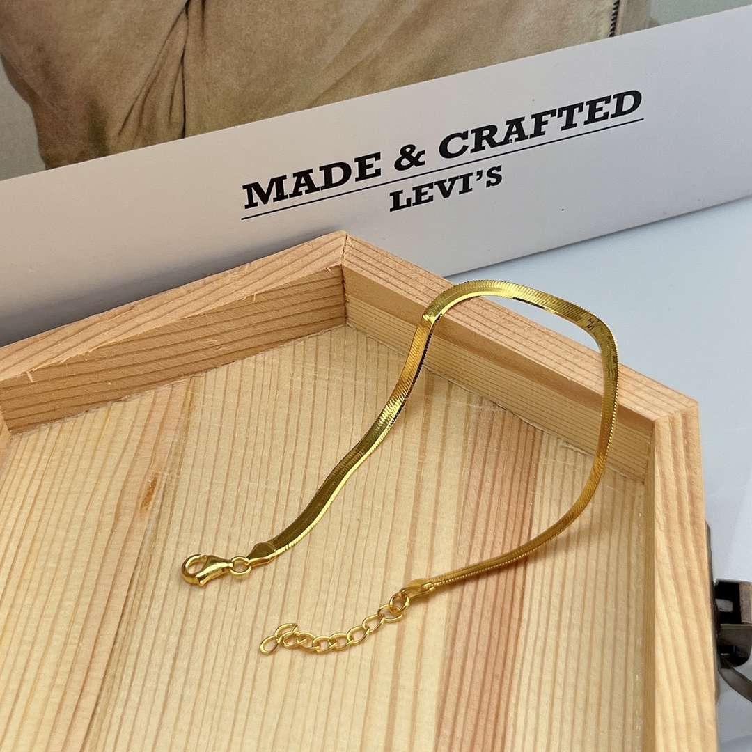 [Amore Jewelry]Flat Snake Bone Chain Blade Necklace