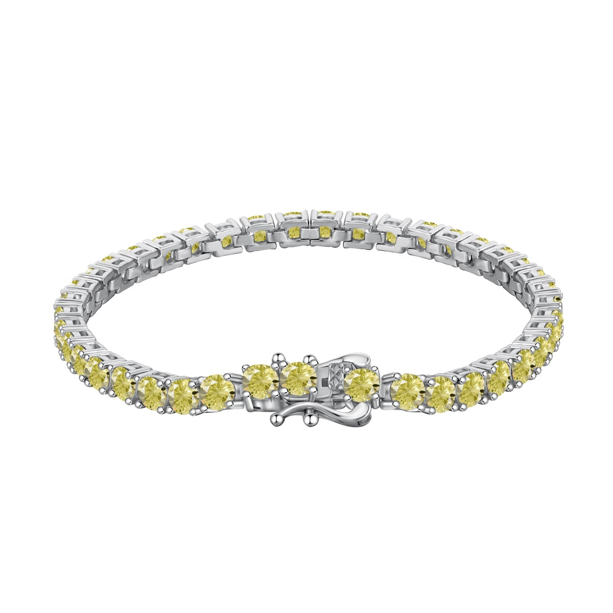 [Amore Jewelry]Ornate Dazzling Round Cut Tennis Bracelet