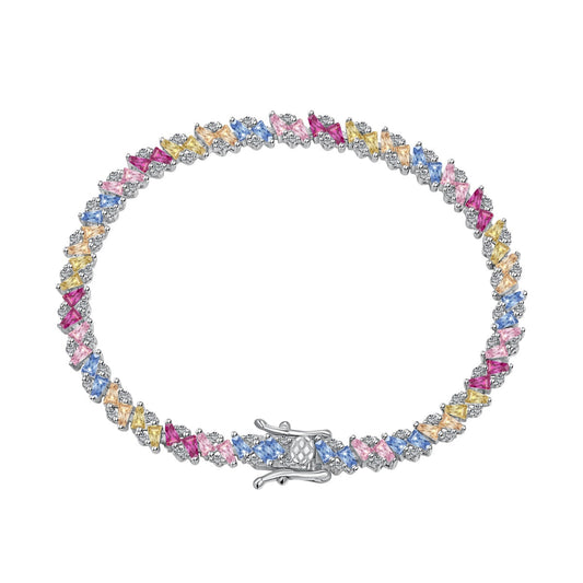 [Amore Jewelry]Ornate Sparkling Multi Cut Party Bracelet