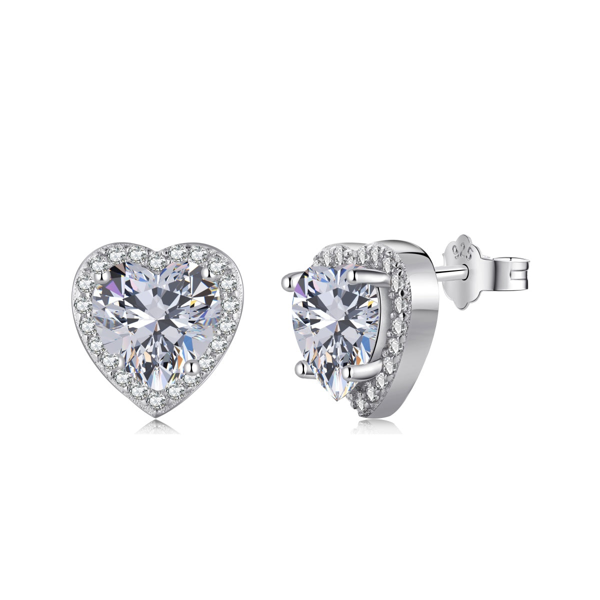 [Amore Jewelry]Sparkling Heart Shape Lover Earrings