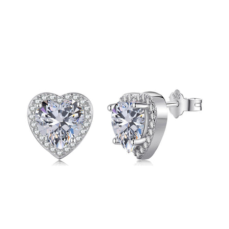 [Amore Jewelry]Sparkling Heart Shape Lover Earrings