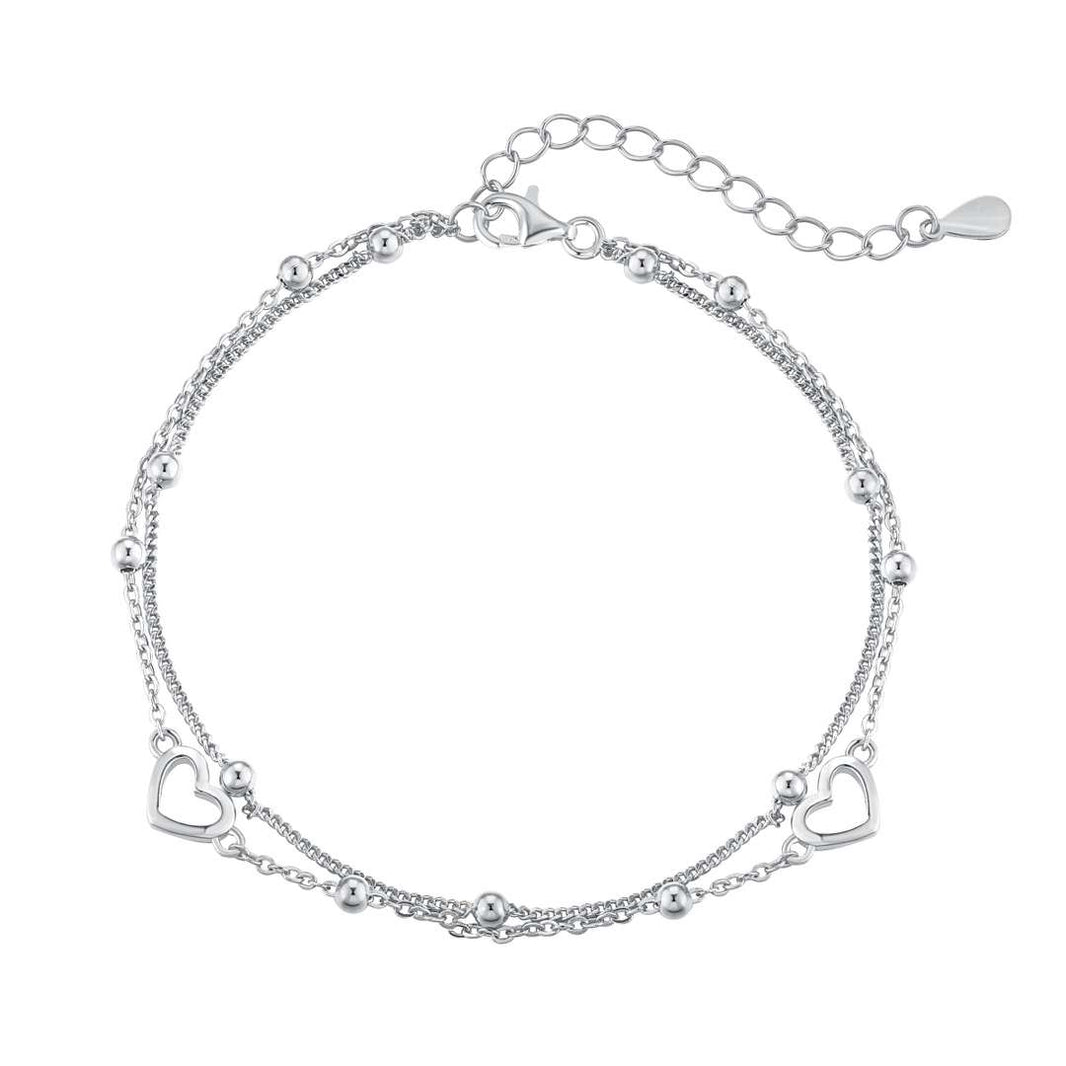 [Amore Jewelry]Dainty Double Layer Love Heart Bracelet