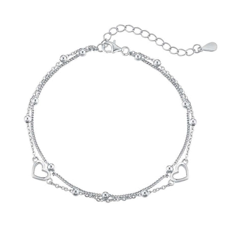 [Amore Jewelry]Dainty Double Layer Love Heart Bracelet