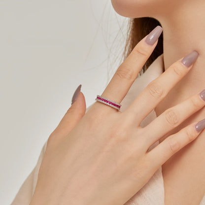 [Amore Jewelry]Delicate Colorful Round Cut Daily Ring