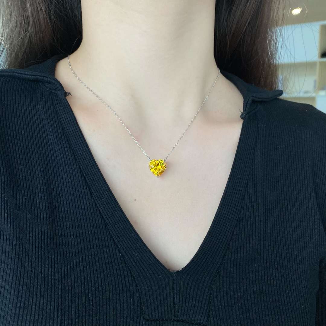[Amore Jewelry]6.0 carat Radiant Heart Shape Necklace