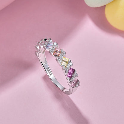 [Amore Jewelry]Delicate Vibrant Emerald Cut Daily Ring