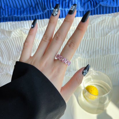 [Amore Jewelry]Dainty Elongated Cushion Cut Tennis Ring