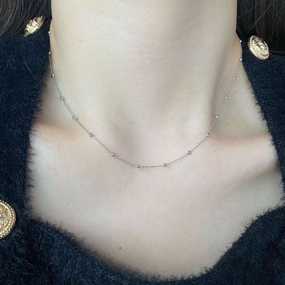 [Amore Jewelry]Small Bead Clavicle Chain Simple Necklace