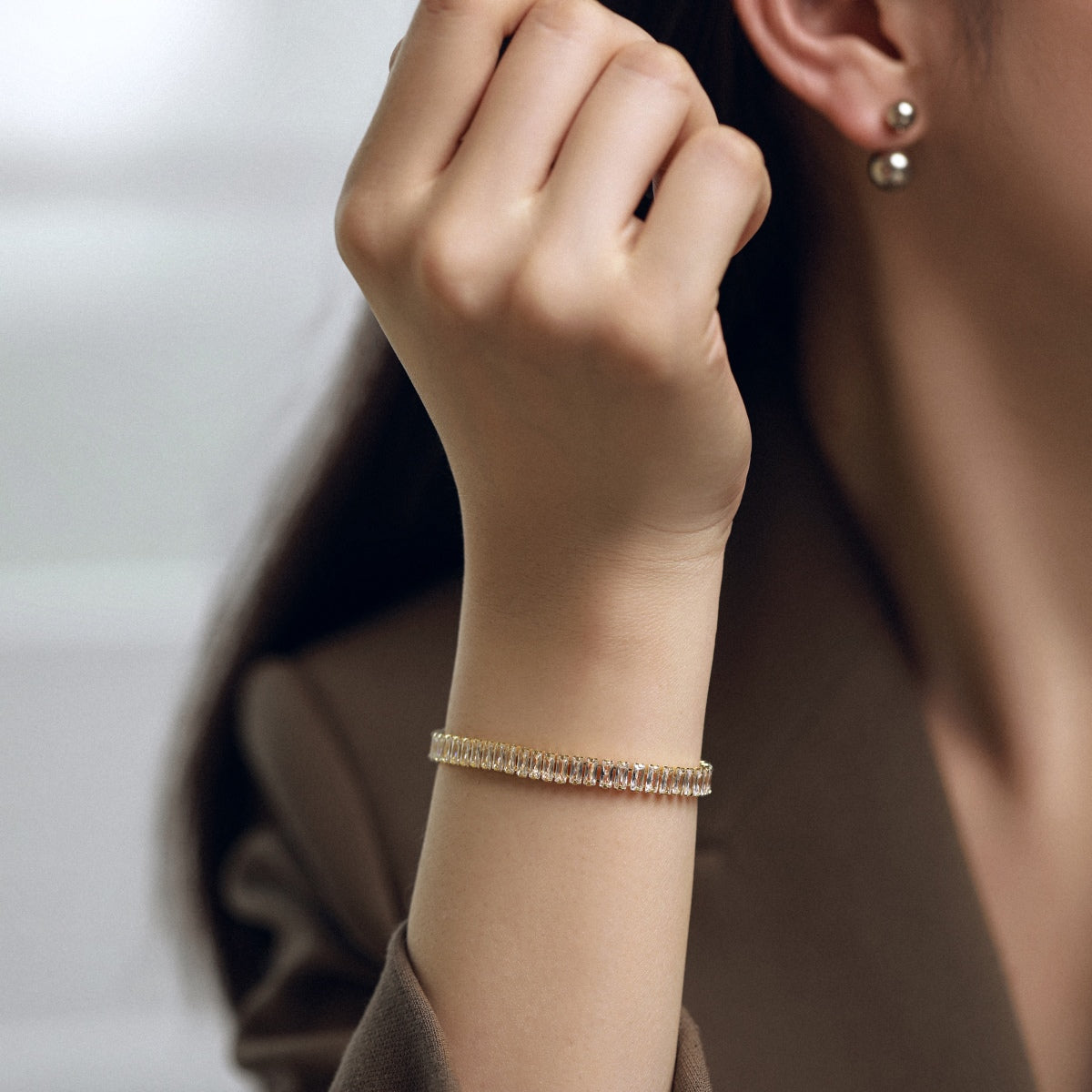 [Amore Jewelry]Exquisite Emerald Cut Daily Bracelet