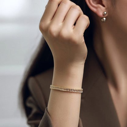 [Amore Jewelry]Exquisite Emerald Cut Daily Bracelet