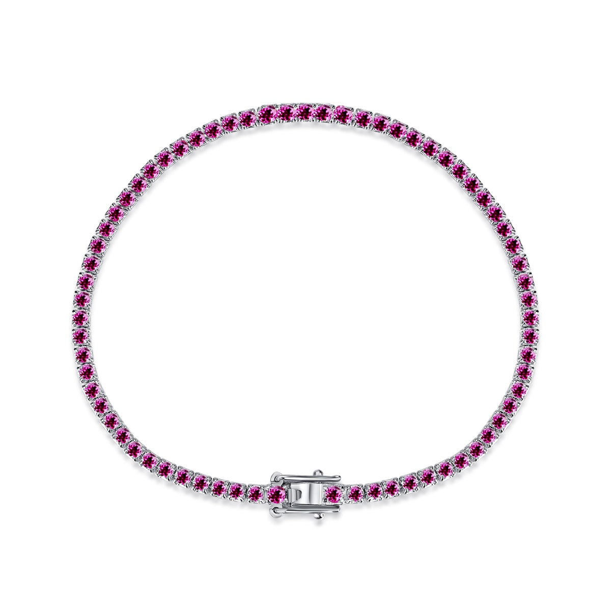 [Amore Jewelry]Dazzling Colorful Round Cut Daily Bracelet