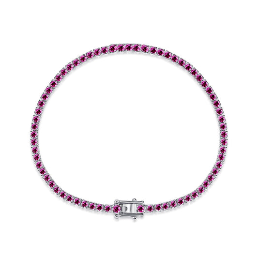 [Amore Jewelry]Dazzling Colorful Round Cut Daily Bracelet