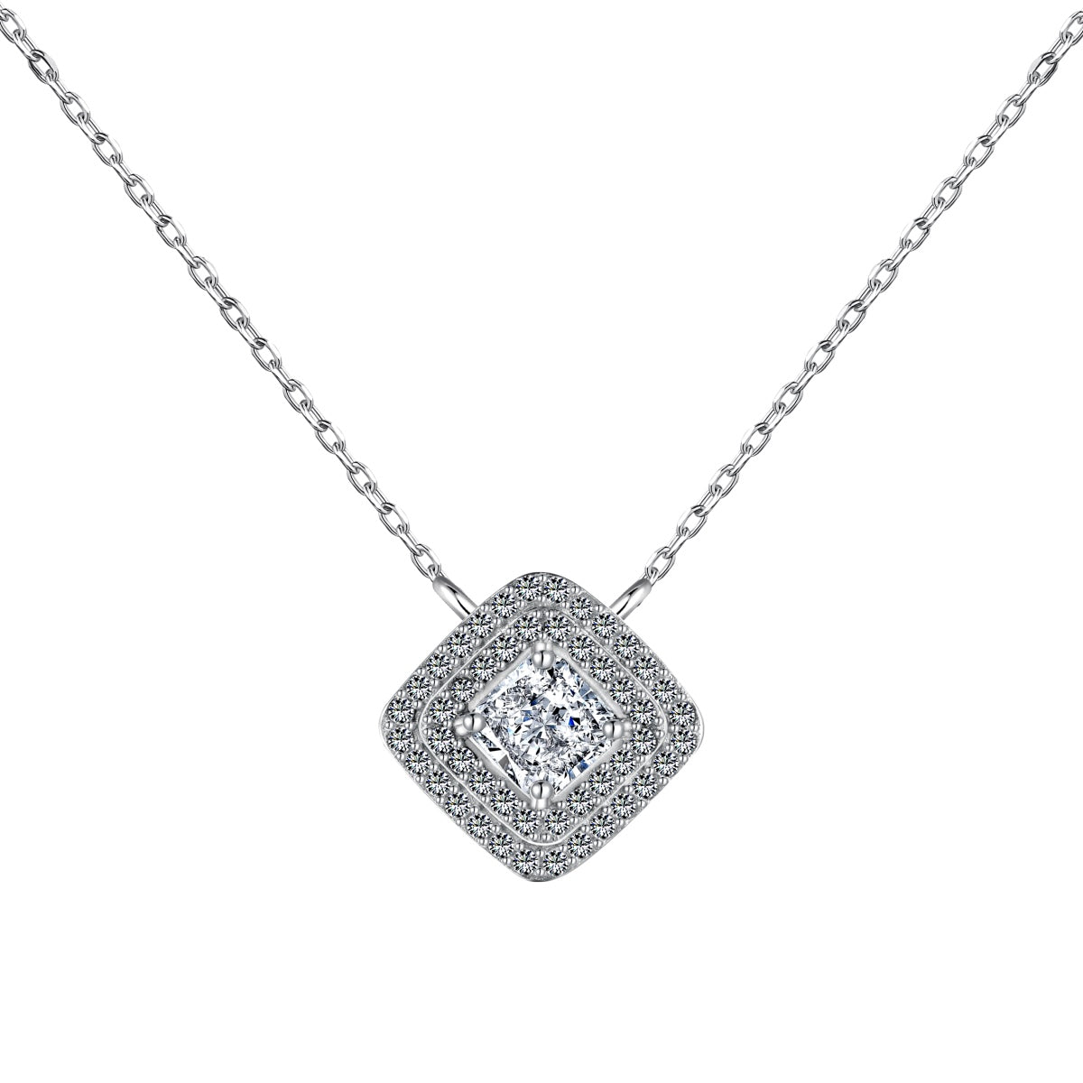 [Amore Jewelry]Sparkling Asscher Cut Necklace