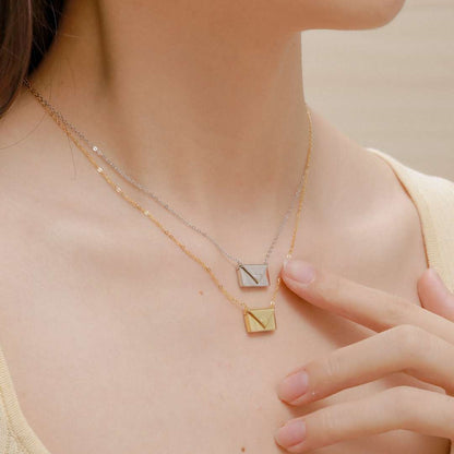 [Amore Jewelry]Envelope Heart Shape Mother's Day Necklace