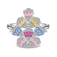 [Amore Jewelry]Sparkling Colorful Water Drop Shape Daily Ring