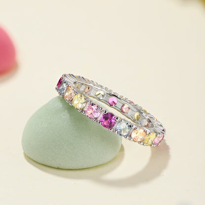 [Amore Jewelry]Dazzling Lustrous Round Cut Tennis Ring