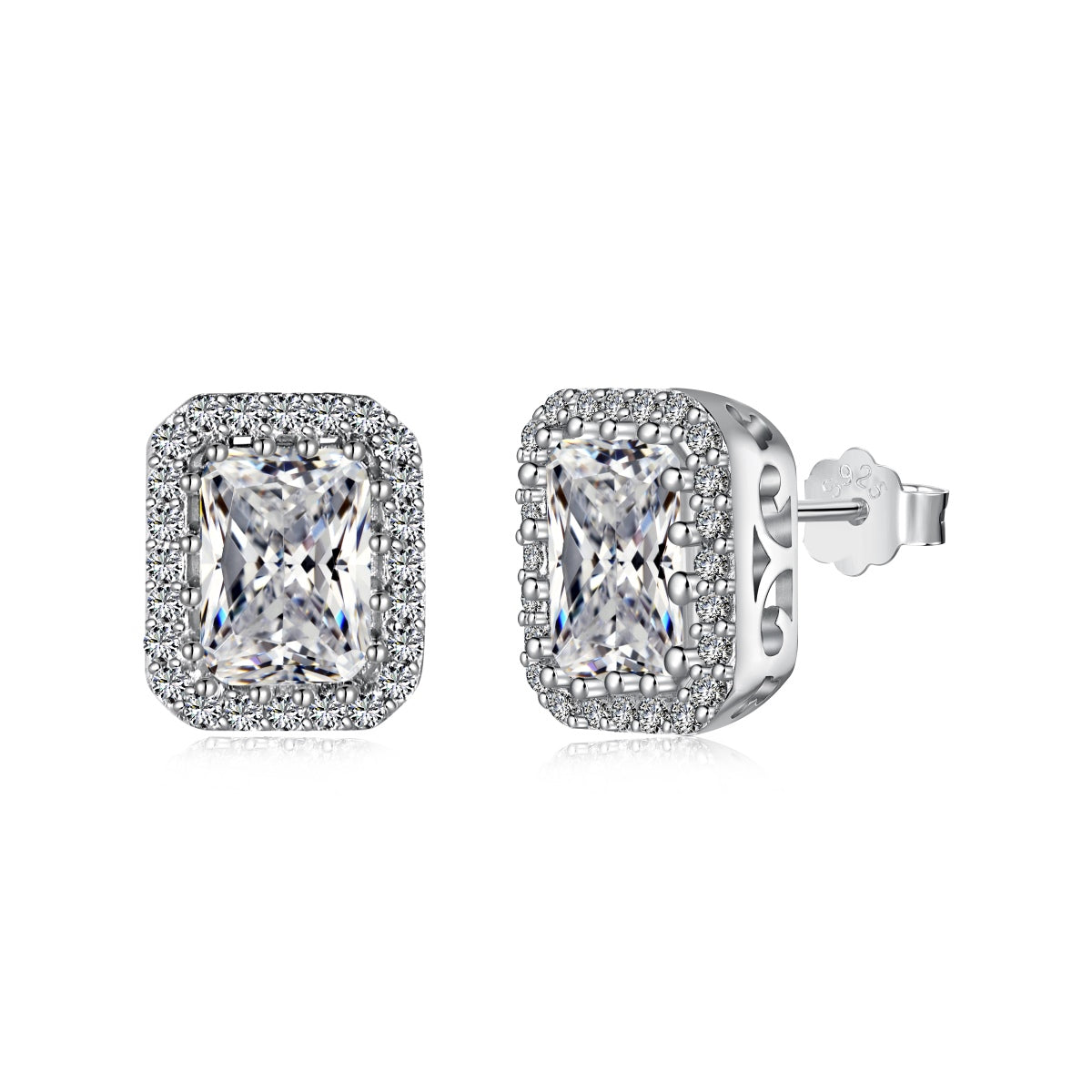[Amore Jewelry]1.0 Carat Luxurious Dainty Emerald Cut Daily Earrings