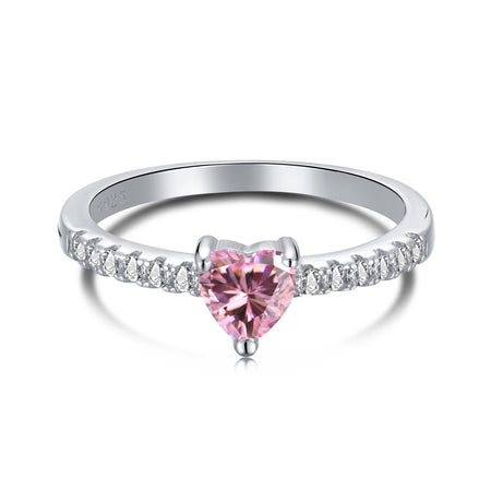 [Amore Jewelry]0.5 Carat CaratEternity Charming Heart Shape Lover Ring
