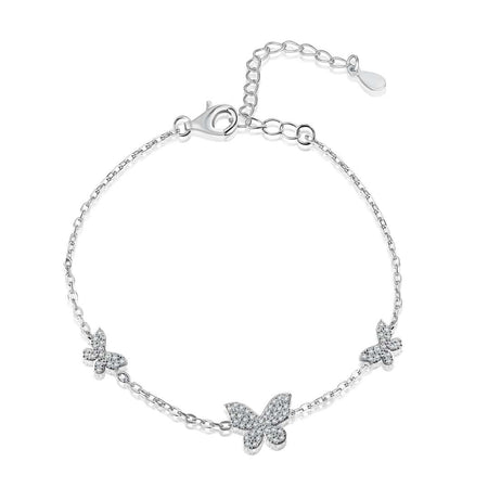 [Amore Jewelry]Delicate Butterfly Pendant Bracelet