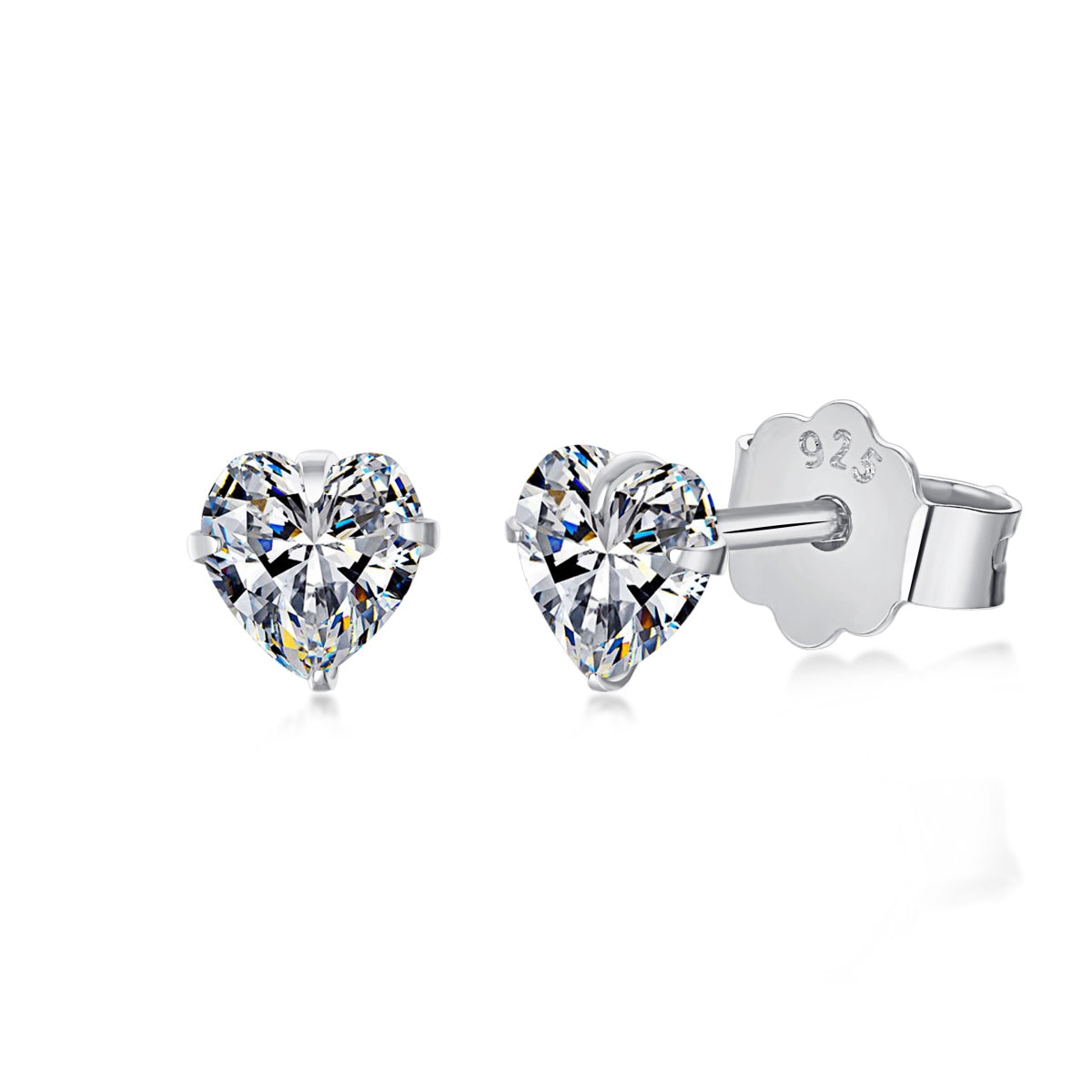 [Amore Jewelry]Sparkling Heart Shaped Simple Earrings